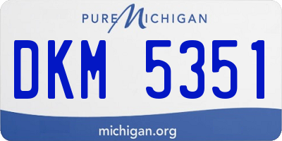 MI license plate DKM5351