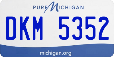 MI license plate DKM5352
