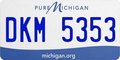 MI license plate DKM5353