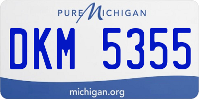 MI license plate DKM5355