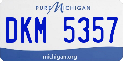 MI license plate DKM5357