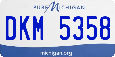 MI license plate DKM5358