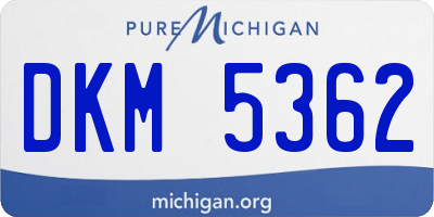 MI license plate DKM5362