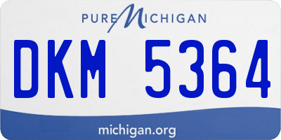 MI license plate DKM5364