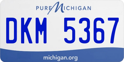 MI license plate DKM5367