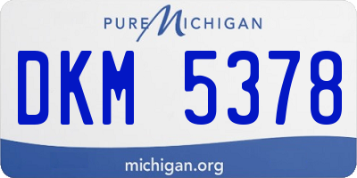 MI license plate DKM5378