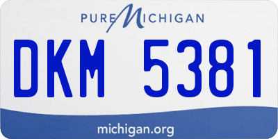 MI license plate DKM5381