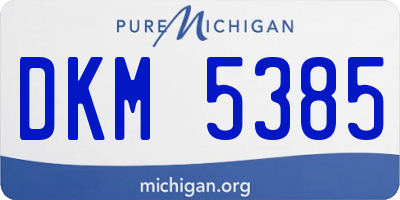 MI license plate DKM5385