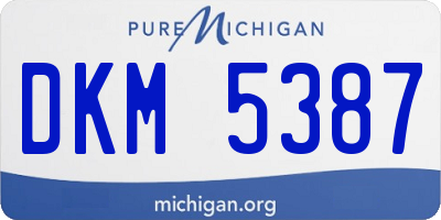 MI license plate DKM5387