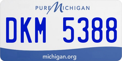 MI license plate DKM5388