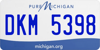 MI license plate DKM5398