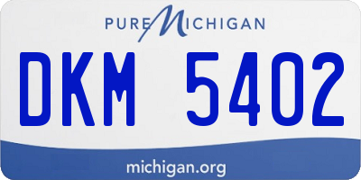 MI license plate DKM5402