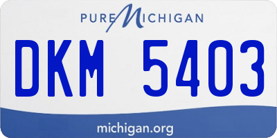 MI license plate DKM5403
