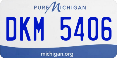 MI license plate DKM5406