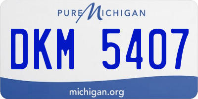 MI license plate DKM5407