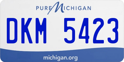 MI license plate DKM5423