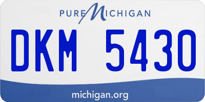 MI license plate DKM5430