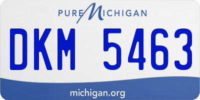 MI license plate DKM5463