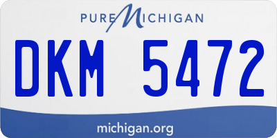MI license plate DKM5472