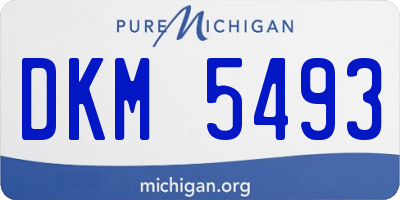 MI license plate DKM5493