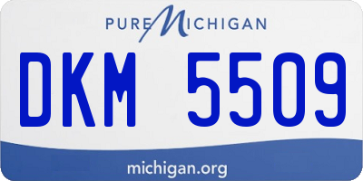 MI license plate DKM5509