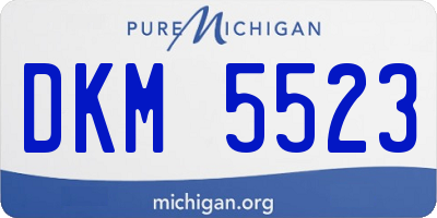 MI license plate DKM5523