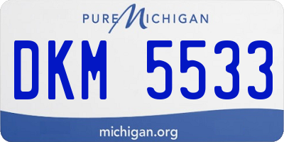 MI license plate DKM5533