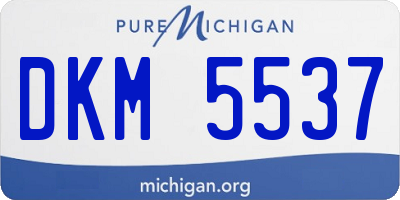 MI license plate DKM5537