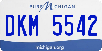 MI license plate DKM5542