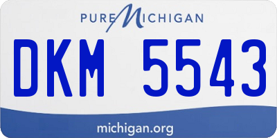 MI license plate DKM5543