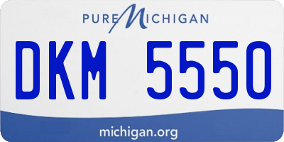 MI license plate DKM5550