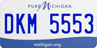 MI license plate DKM5553
