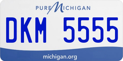 MI license plate DKM5555
