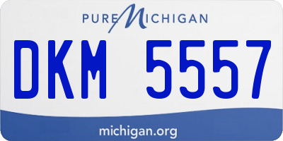 MI license plate DKM5557