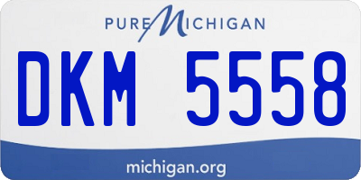 MI license plate DKM5558