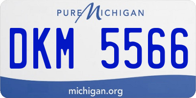 MI license plate DKM5566