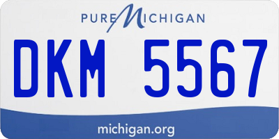 MI license plate DKM5567