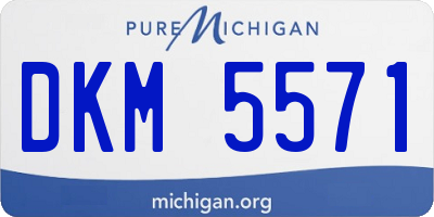 MI license plate DKM5571
