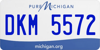 MI license plate DKM5572