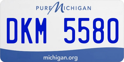 MI license plate DKM5580
