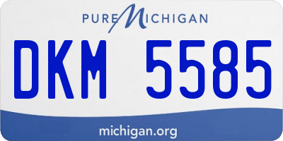 MI license plate DKM5585