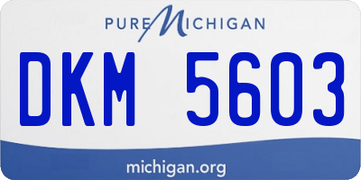 MI license plate DKM5603