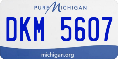 MI license plate DKM5607