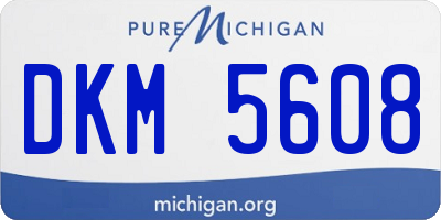 MI license plate DKM5608