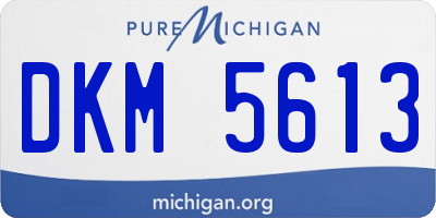 MI license plate DKM5613