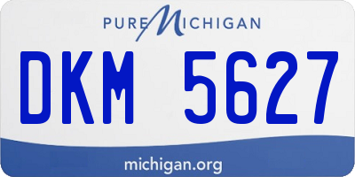MI license plate DKM5627