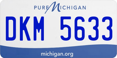 MI license plate DKM5633