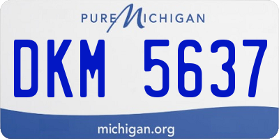 MI license plate DKM5637