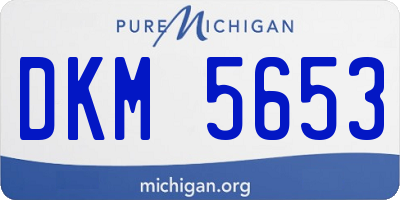 MI license plate DKM5653