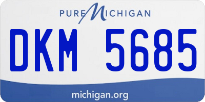 MI license plate DKM5685